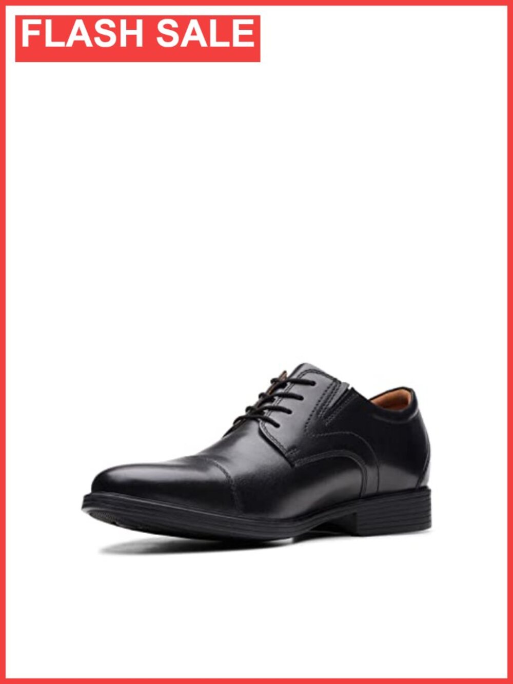 Clarks Whiddon Cap Leather Oxford Cushioned Formal Dress Shoe